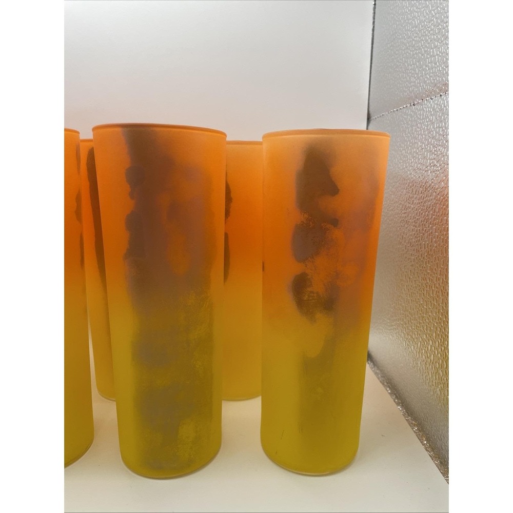 Starlyte 13 oz 1950's Zombie 8 Piece glass set orange 131-102 RARE New In Box - Picture 2 of 11